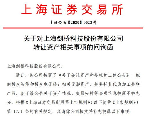 劍橋科技轉(zhuǎn)讓資產(chǎn)引監(jiān)管問(wèn)詢 賬面為零評(píng)估卻值2560萬(wàn)，技術(shù)開(kāi)發(fā)背后是否暗藏關(guān)聯(lián)？